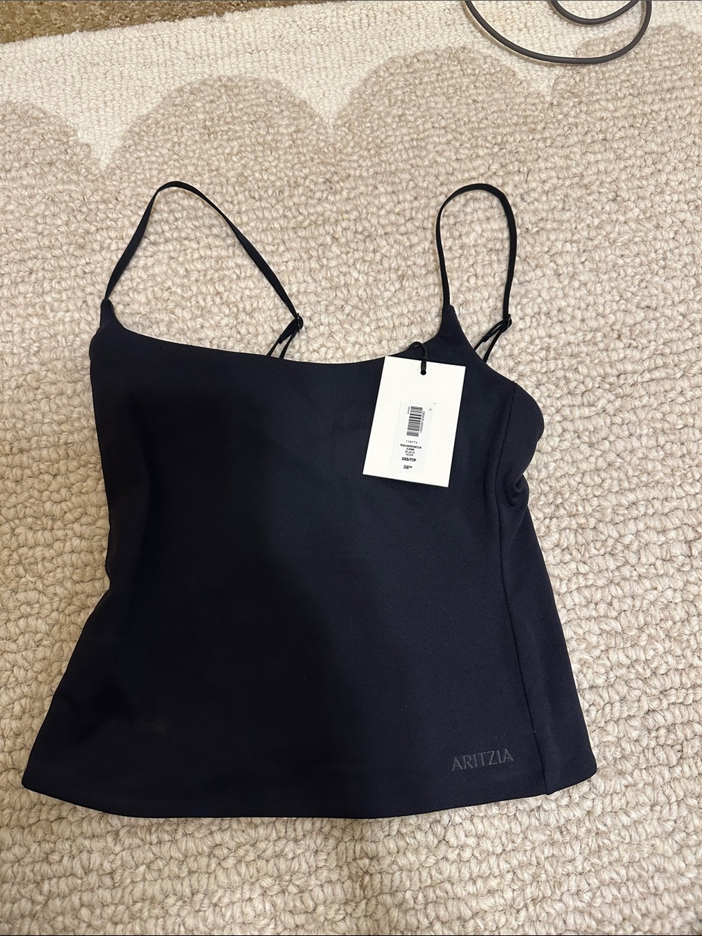 Aritzia Black Camisole with Thin Spaghetti Straps